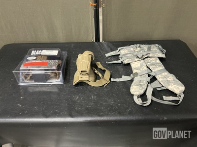 (46) Pistol Holsters, (10) Enhanced Frame Shoulder Straps & Assorted Items