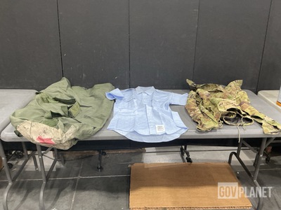 (1) Men's Jacket, (70) Men's Shirts, (21) Duffel Bags & Assorted Items