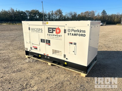 EF Equipment WK25PS 25 kW Skid-Mounted Generator Set (Unused)