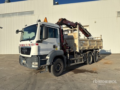 2011 Fassi F155A.2.23 E-Dynamic 4800 kg Knuckle Boom on 2012 MAN TGS 33.360 Camion Benne Grue 6x4 Dump Truck with Crane