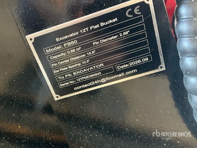 2026 GIYI GY-FB60 Excavator Bucket - Fits 12 ton (Unused)