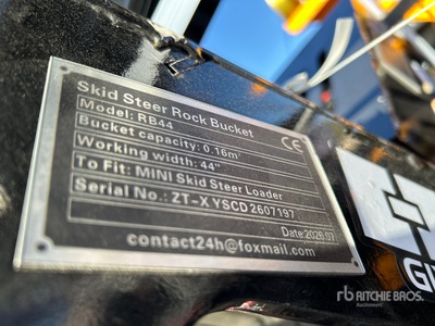 2026 GIYI GY-RB44 Rock Mini Skid Steer Bucket (Unused)