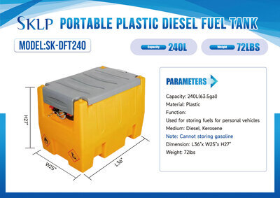2026 SKLP SK-DFT240 63 gal Portable Poly Diesel Réservoir de carburant (Unused)