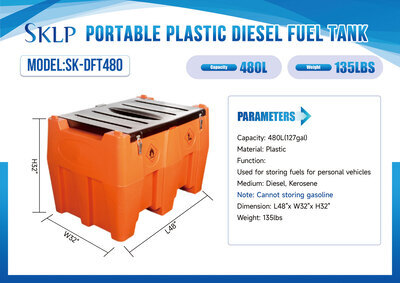 2026 SKLP SK-DFT480 127 gal Portable Poly Diesel Réservoir de carburant (Unused)