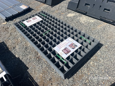 Quantity of (40) 3 ft x 6 ft Gray Metal Rail Panel Divers  (Unused)