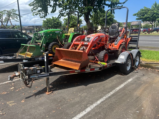 2022 Kubota BX23S 4x4 Backhoe Loader w/2020 MMDI 14 ft T/A Equipment Trailer
