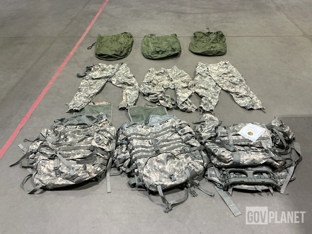 (12) Large Field Pack Sets, (10) Pairs of Cold Weather Trousers & Assorted Items