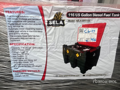2026 SELA DFT116 116 gal Skid Mounted Poly Diesel Zbiornik paliwa (Unused)