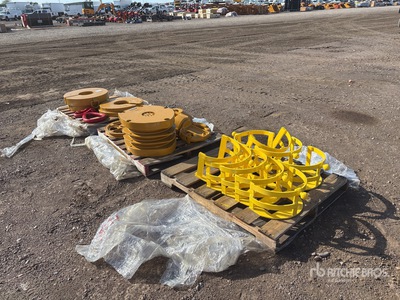 Quantity of (3) Pallets of Round Fluted w/ Swivels & (1) Water Well Rig Gear Box Kelly Spinner