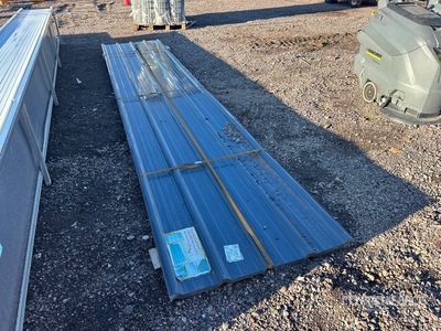 Quantity of (30) 16 ft x 3 ft Grey Metal Roof Panels (Unused)