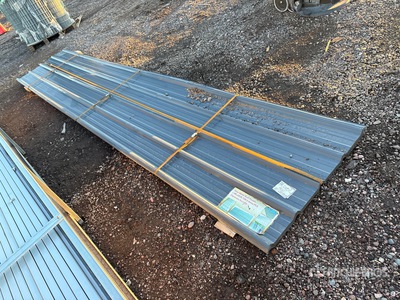 Quantity of (30) 16 ft x 3 ft Grey Metal Roof Panels (Unused)