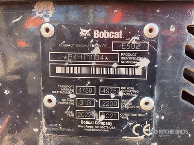 2021 Bobcat E50Z Minikoparka