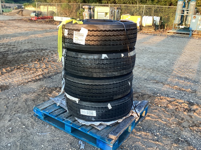 (4) Michelin 285/70R19.5 Tires w/Wheels