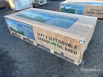 2026 AGR-MS2322 23 ft x 22 ft Double Garage Metal 貯蔵庫 (Unused)