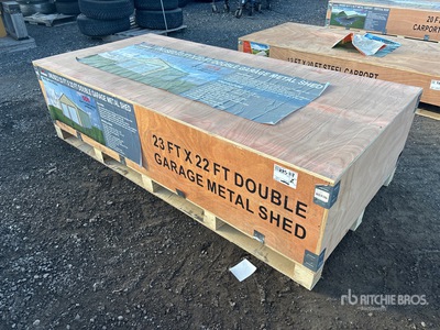 2026 AGR-MS2322 23 ft x 22 ft Double Garage Metal 貯蔵庫 (Unused)