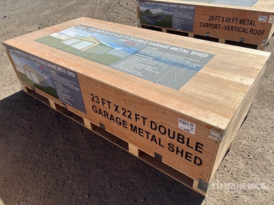 2026 AGR-MS2322 23 ft x 22 ft Double Garage Metal Bâtiment d'entreposage (Unused)