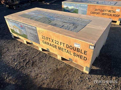 2026 AGR-MS2322 23 ft x 22 ft Double Garage Metal 貯蔵庫 (Unused)