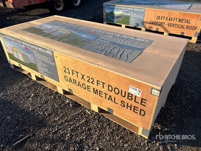 2026 AGR-MS2322 23 ft x 22 ft Double Garage Metal 貯蔵庫 (Unused)