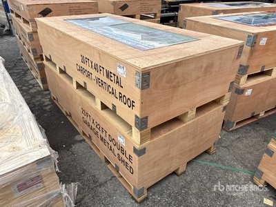 Quantity of (2) Crates of 2026 AGR-MC2040 20 ft x 40 ft Steel مظلة سيارات (Unused)