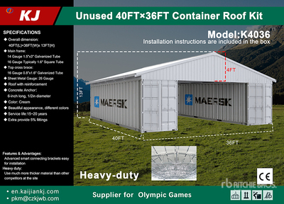 KJ K4036 36 ft x 40 ft Containerunterstand (Unused)