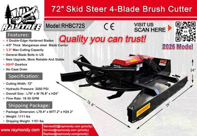 2026 Raytree RHBC72S 72 in 4-Blade Schranklader Bosmaaier (Unused)