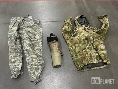 (6) Tents, (7) Wet Weather Jackets, (21) Individual Belts & Assorted Items