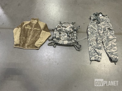 (8) Cold Weather Jackets, (5) Assault Packs, (4) Trousers & Assorted Items
