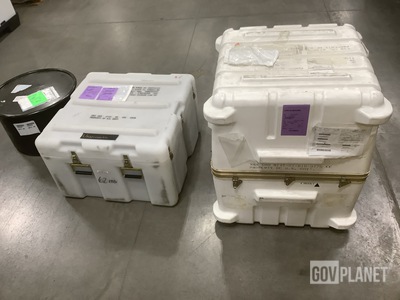 (2) Metal Storage Drums & (4) Assorted Storage Cases