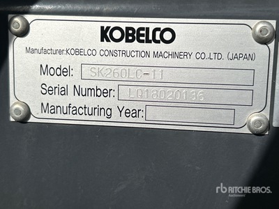2022 Kobelco SK260LC-11 Excavatrice sur chenilles