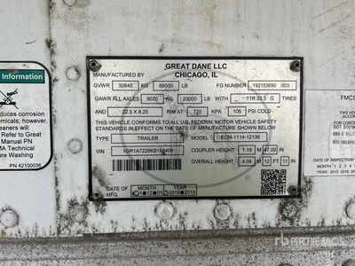 2019 Great Dane 36 ft x 102 in T/A Multi -Temp Refrigerated Trailer