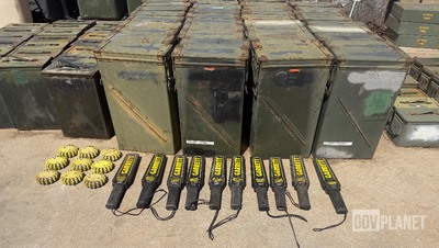 (81) Ammo Cans, (10) Garrett Metal Detectors & (9) Emergency Markers