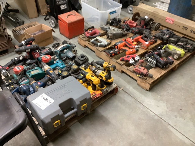 Lot of Power Tools, Boxes & Storage Bins