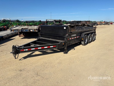 2017 Trailtech Tridem 16 ft T/A Remorque à benne basculante arrière
