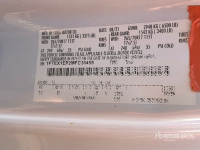 2021 Ford F-150 4x4 Extended Cab Ophalen