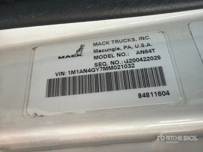 2021 Mack Anthem 6x4 Tracteur routier couchette