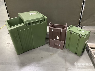 (9) Insulated Liquid Dispensers & (1) Cambro Ice Storage Chest