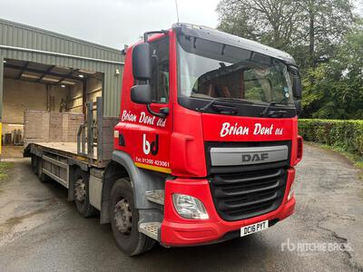 2016 DAF CF440 8x2 Rear Lift/ Rear Steer Beavertail Flatbed Truck