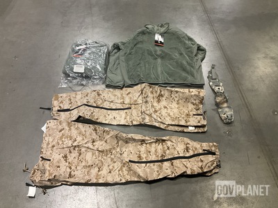 (445) Flash Bang Pouches, (48) Jackets, (16) Pairs of Trousers & Assorted Items