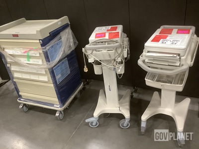 (2) Philips PageWriter TC50 Electrocardiographs & (1) Medical Cart