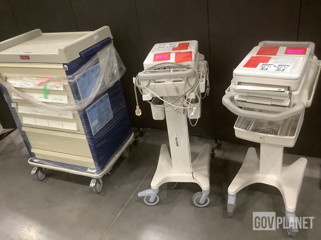 (2) Philips PageWriter TC50 Electrocardiographs & (1) Medical Cart
