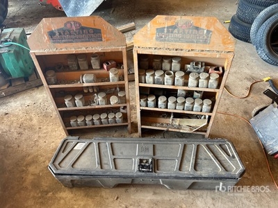 (2) Steel Shelving Unit & (1) GM Tool Box