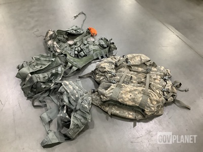(7) Large Field Pack Sets, (1) Survival Vest & Assorted Items
