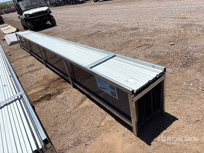 Quantity of (30) 20 ft x 17.7 in Grey Metal Roof Panels