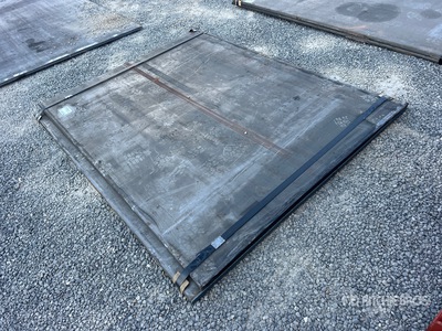 Quantity of (2) 2026 Kit Containers Steel 5 ft 2 in x 6 ft 9 in (1 in Thick) Road Steel Plates (Unused)