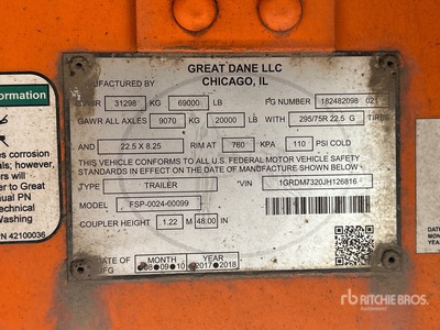 2018 Great Dane 36 ft T/A Remolque caja abierta