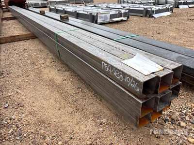 Quantity of (9) 2026 Kit Containers 3 in x 3 in x 24 ft Galvanized Square Tubing (Unused)