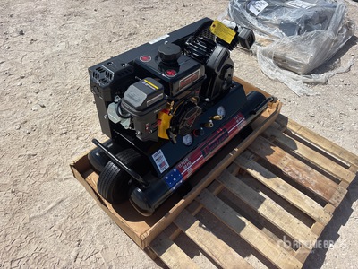 PowerTrain 7 hp Twin Tank Wheelbarrow 11.2 cfm @ 90 psi ( 150 psi MAX) Compresseur à air