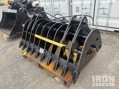 1820 mm Q/C Grapple Excavator Rake - Fits 12 - 14 Ton (Unused)