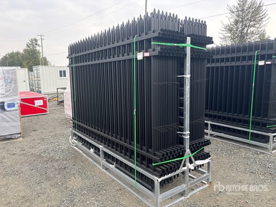 Quantity of (30) 9 ft 9 in x 6 ft 6 in Powder Coated Iron Fencing (Unused)