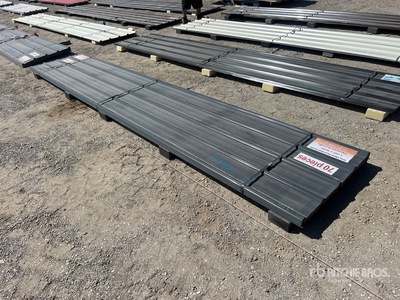 Quantity of (70) 16 Ft x 3 Ft Grey Metal Roof Wall Panels Divers (Unused)